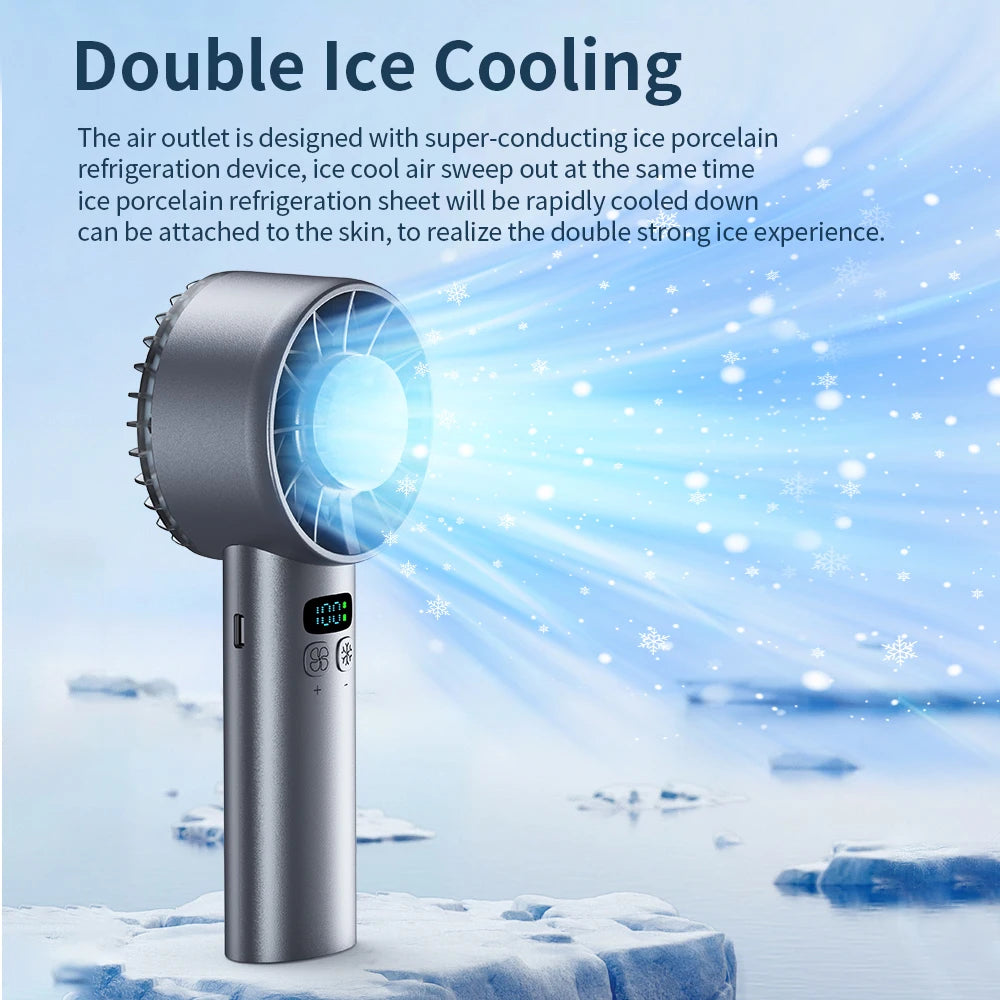 Large capacity handheld fan 5200 mAh High speed refrigeration handheld