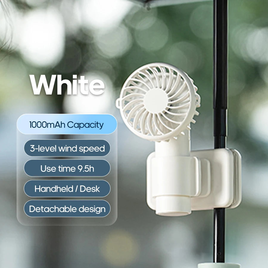 New Multifunctional Desktop Clip Fan Detachable Base 1000mAh 3 Wind Sp