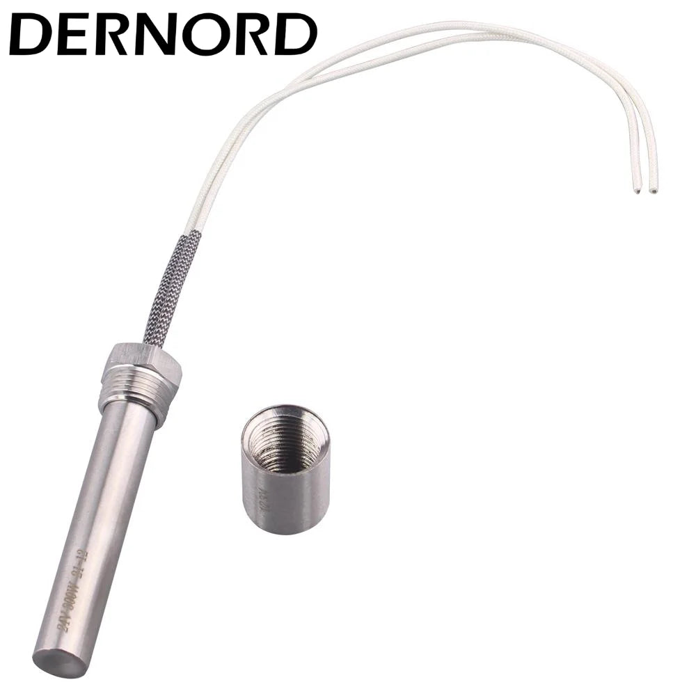 Dernord 12V Immersion Cartridge Heater Hot Rod 24V Heating Element Replacement with 1/2"NPT Thread 100W 150W  200W 300W