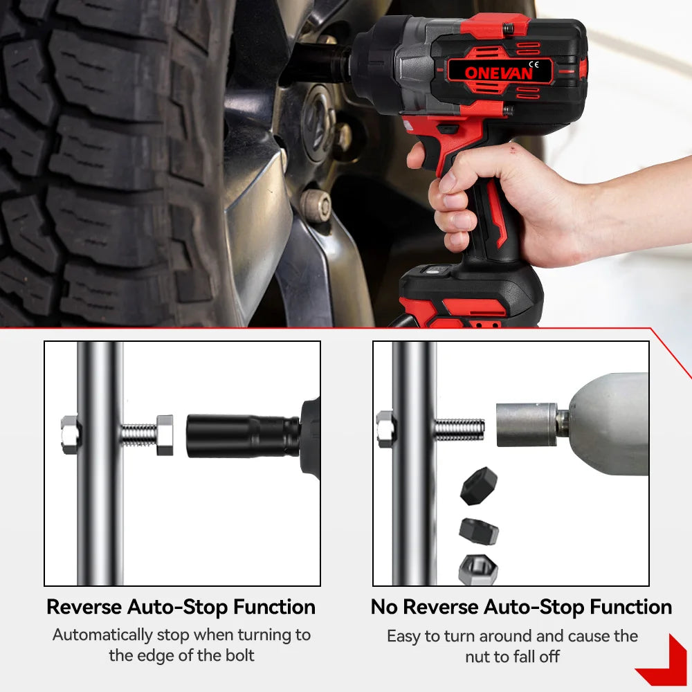 ONEVAN 2800N.M Brushless Electric Impact Wrench 1/2 "Cordless Screwdriver Drill Car Repair Power Tool for 21V 18V Battery