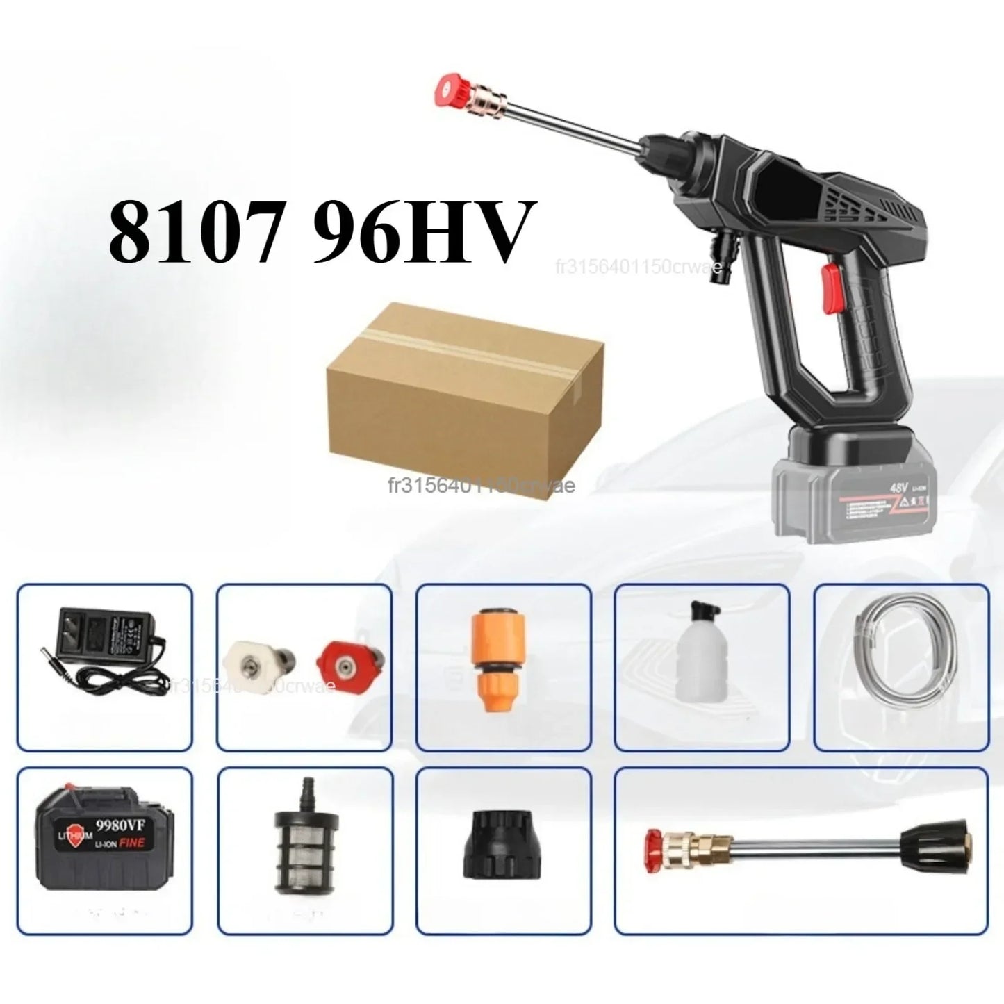 High pressure home car wash water gun electric car wash machine rechargeable wireless lithium battery car wash machine