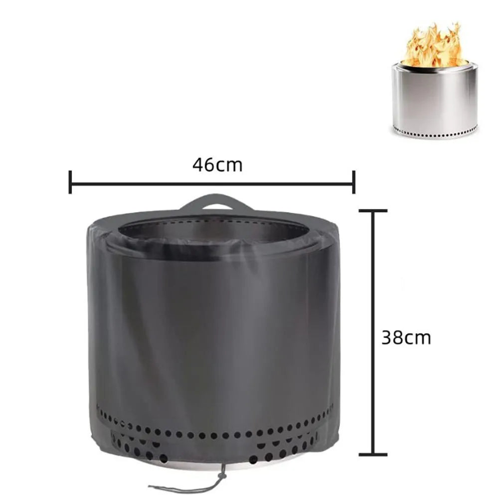 Fire Pit Cover Round Stove Waterproof Cover Outdoor Garden Furniture Tabletop Fire Pit Stones Dust Proof Cover