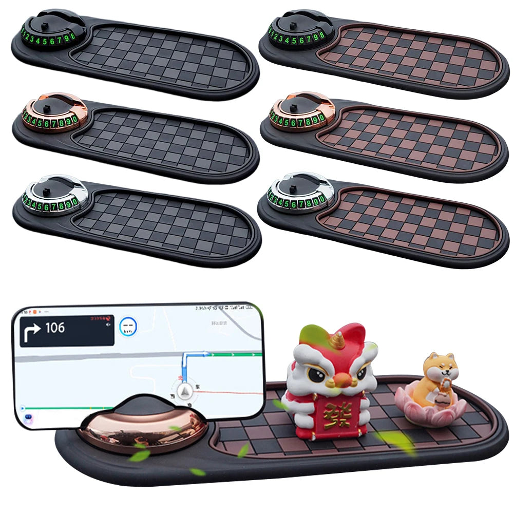 Car Anti-Slip Mat Car Dash Grip Pad with Temporary Parking Numbe 360 D