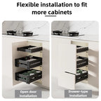 3 Layers Kitchen Cabinet Aluminum Alloy Storage Pull-out Bowl Basket Shelves Organizers Dish Spice Rack Sliding Seasoning Holder