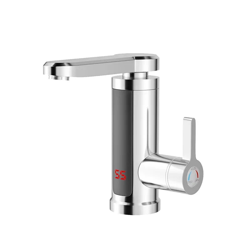 Electric Instant Heater Faucet Tankless Hot Water Heater Tap , Electric Hot Water Tap, LCD Temperature Display, 360 ° Mixed
