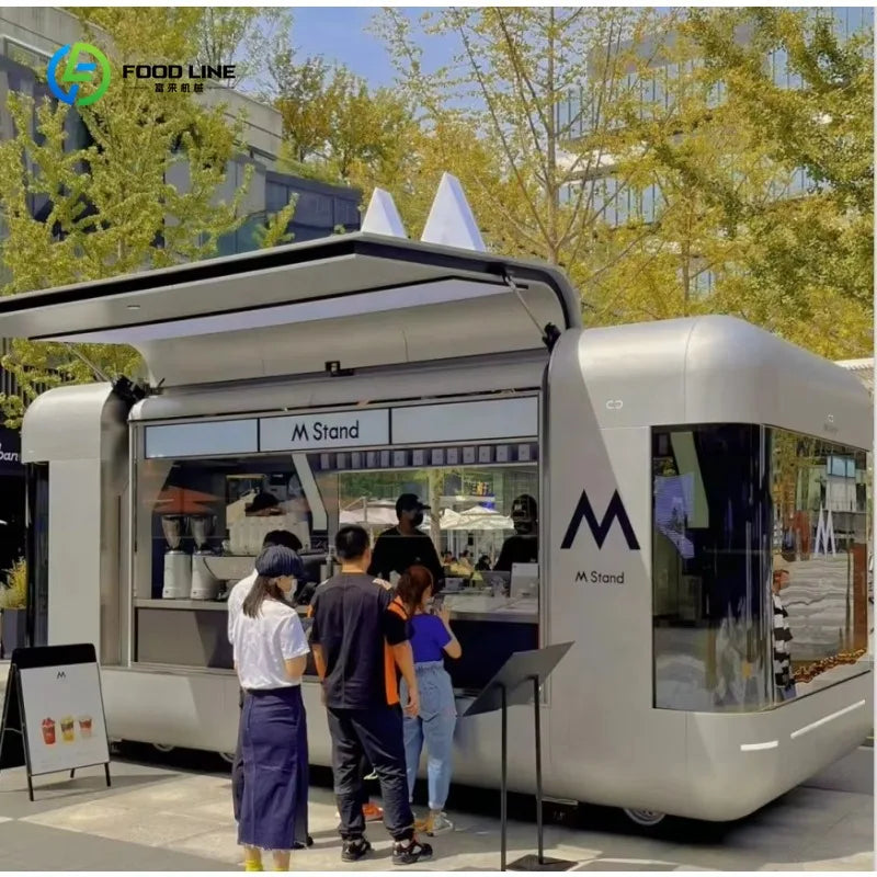 Customized Full Kitchen Equipment Mobile Trailer Camper Caravan Food Truck For Outdoor Commercial Vending Catering