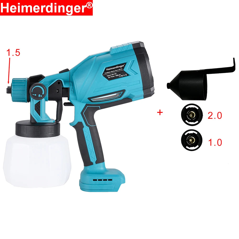 Cordless Paint Sprayer for Makita 18V Battery,1000ML Container HVLP Spray Paint Gun for Furniture, Fences, Walls, No battery
