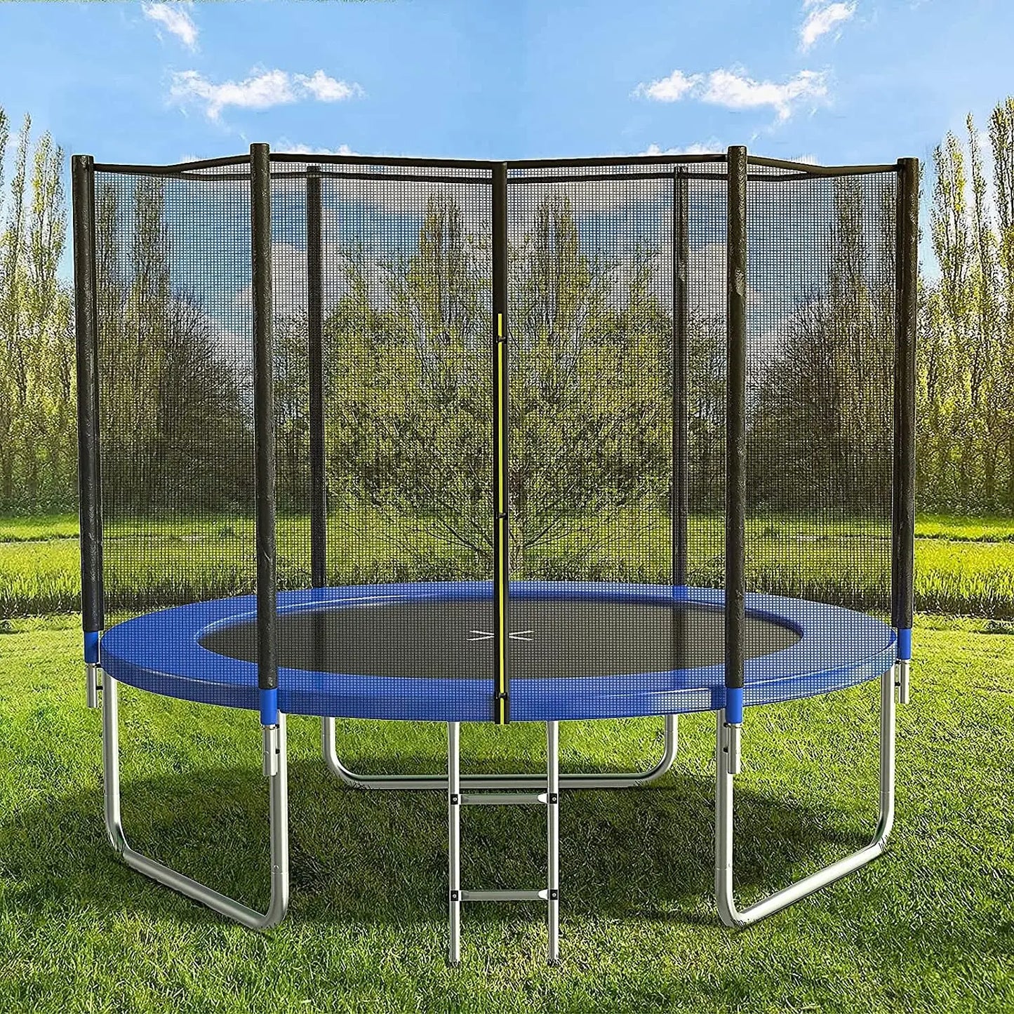 Outdoor Trampoline w/ Safety Net & Basketball Hoop - Heavy Duty Jumping | AlluCanFind