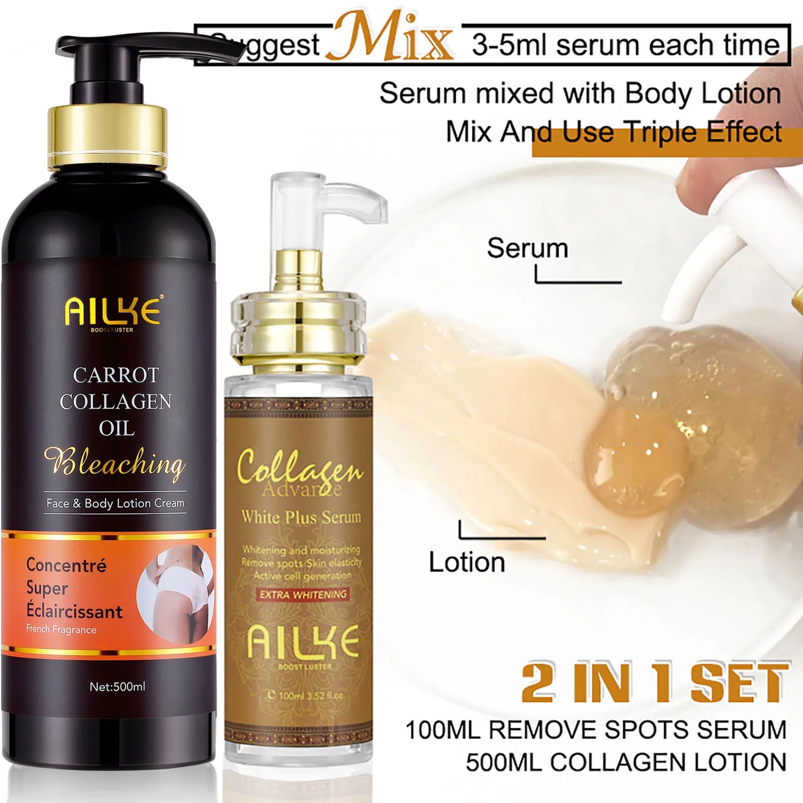 AILKE Collagen Skincare Set – Whitening, Moisturizing & Spot Removal