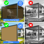 Waterproof Sun Shade Cloth with Grommets Rectangle Square Patio Sun Screen Pergola Shade Sail Canopy Cover Tarp Screens