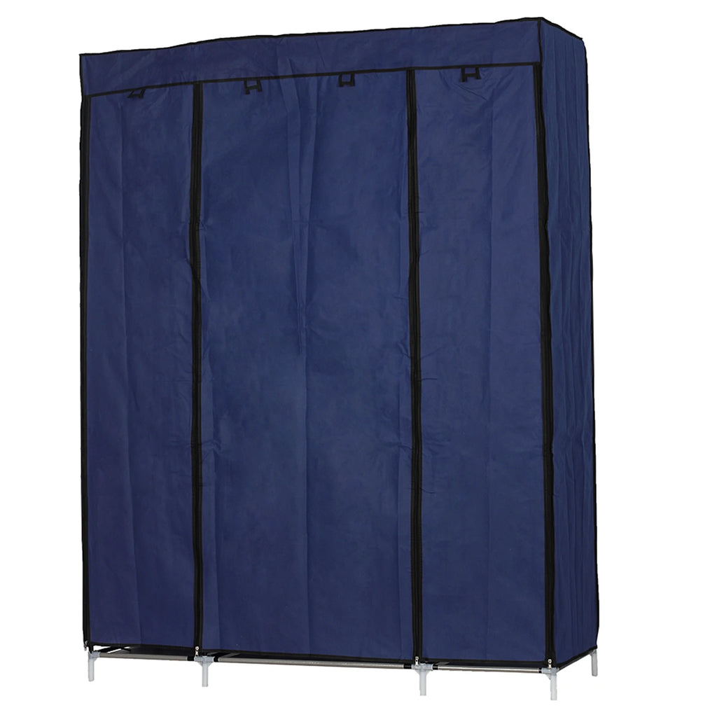 5 Layer 12 Compartment Non woven Fabric Wardrobe Portable Closet Navy