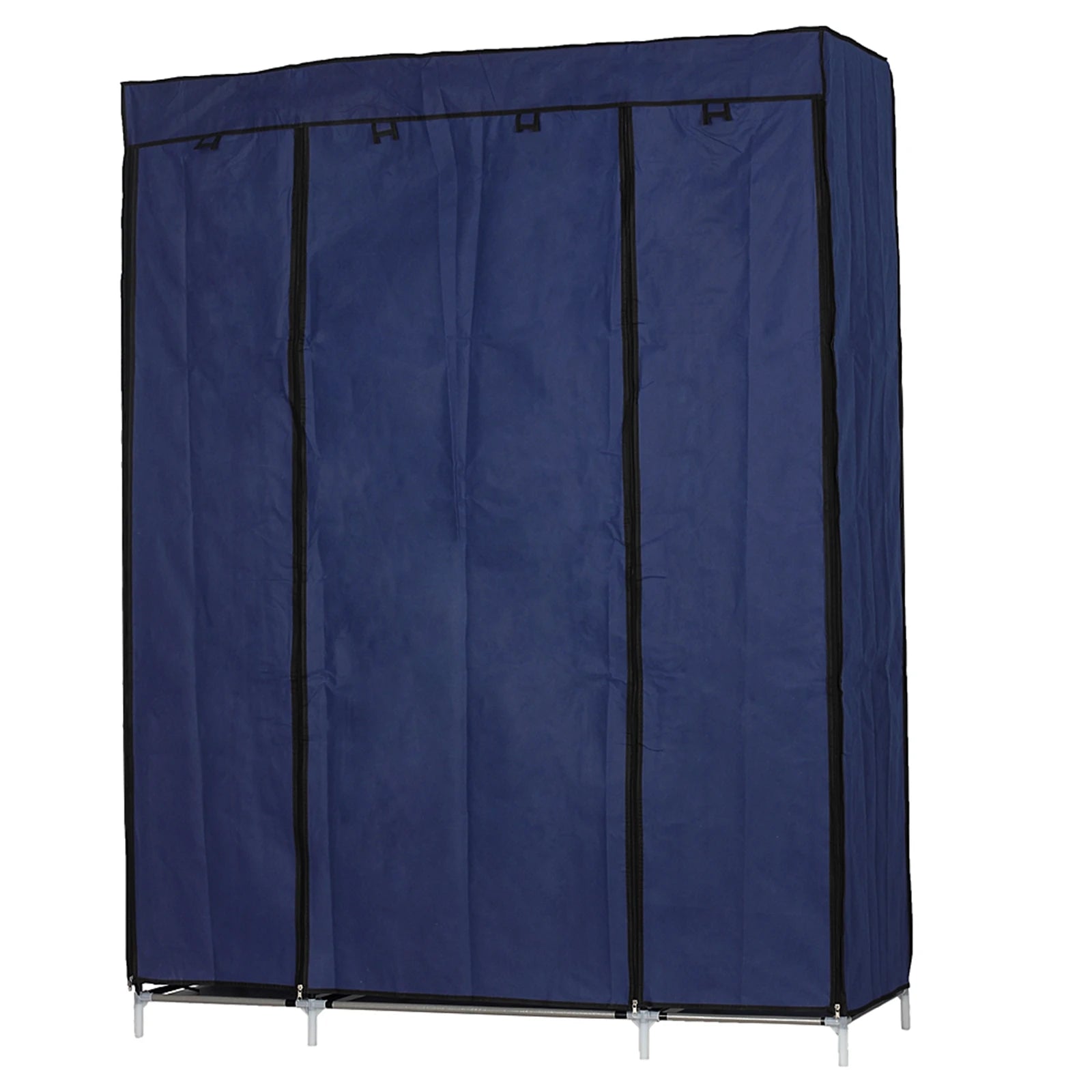 5 Layer 12 Compartment Non woven Fabric Wardrobe Portable Closet Navy