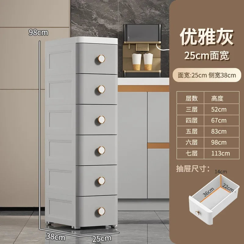 Modern Plastic Cabinet for Bedside Drawer Type Narrow Side Bathroom Cabinet Creative Cabinets for Laundry Room