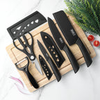 3-5PCS black stainless steel kitchen knife set, including a full set for kitchen, dormitory, household use, chef's knife, fr