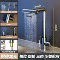 Grifo de cocina con rociador extraíble, grifo para fregadero de cocina en cascada, grifo de cocina comercial de acero inoxidable