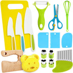 New Kids Cooking Cutter Set Kids Knife Toddler Wooden Cutter Plastic Fruit Knives Crinkle DIY Peeler Tools Kitchen Accessories