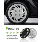 Hubcap Auto Tire Replacement Exterior Cap OEM Steel Wheel Hubcaps Wheel Cover Rim 13 Inch Set of 4 PP Silver Hub Caps