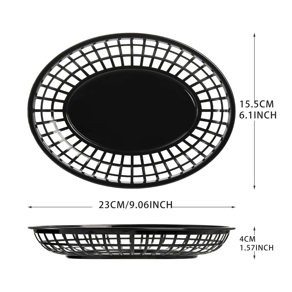 24 Pieces Fast Food Baskets Retro Deli Baskets Bread Fry Baskets Serving Tray Platters for Arts Kitchen Office Party Burgers