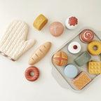 Children Luxury Kitchen Pretend Play Set Wooden Imitation Game Pot Set Cooking Food Simulation Cake Bread Baking Toys for Girls