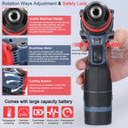 16.8V 2 in 1 Electric Screwdriver Lithium Battery Drill Handheld Power Tool 45Nm Torque Brushless Motor Cordless Screw Driver