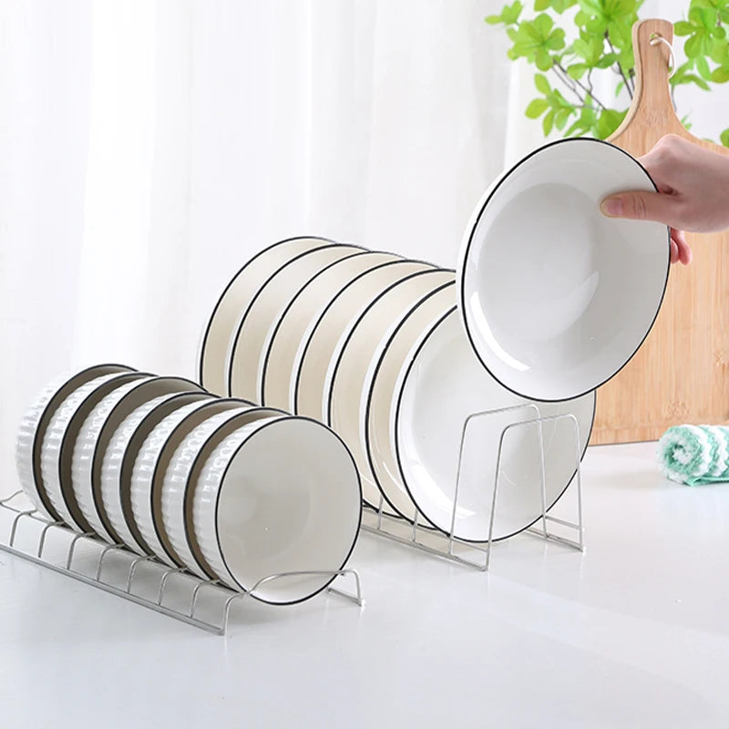 Stainless Steel Dish Draining Rack Multipurpose Shelf Bowl Drying Holder Kitchen Pot Lid Plates Storage Racks Kitchen Organizer