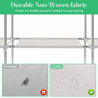 Closet Wardrobe Portable Organizer Storage Rack Clothes Shoe Clothing Shelf Dustproof Non-woven Fabric Quick and Easy to Assembl