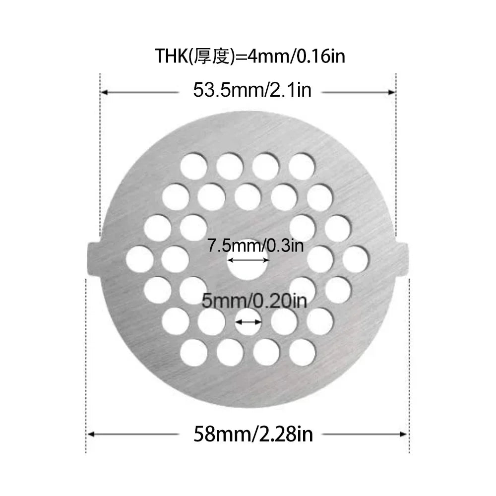 Meat Grinder Pinion Mixer Spare Parts Meat Grinder Knife Stainless Steel Grille for Food Grinder Accessories Kitchen Tool Good