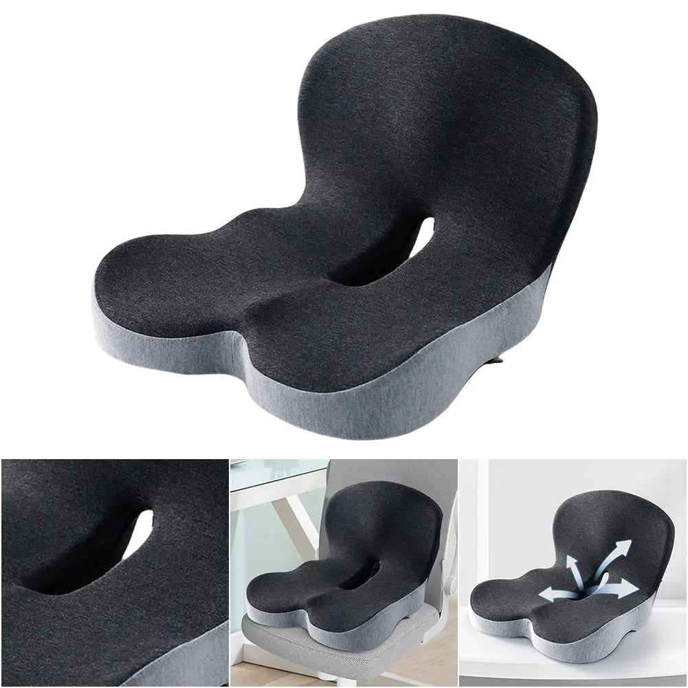 Memory Foam L Shaped Integrated Office Chair Cushion with Lumbar Suppo