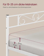 VASAGLE bed 90x200 cm, guest bed, single metal bed, bed rack, bed frame, metal bed, easy assembly