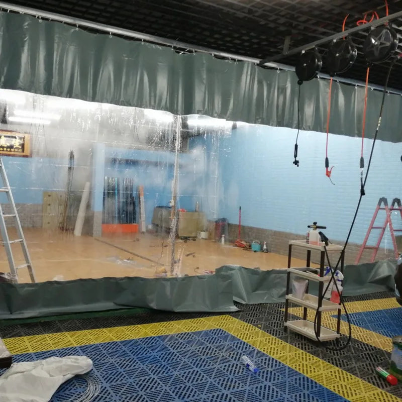 Customizable Transparent Zipper Tarpaulin with Twist Lock Pergola See Though Tarpaulin Heavy Duty Carwash Room Waterproof Screen