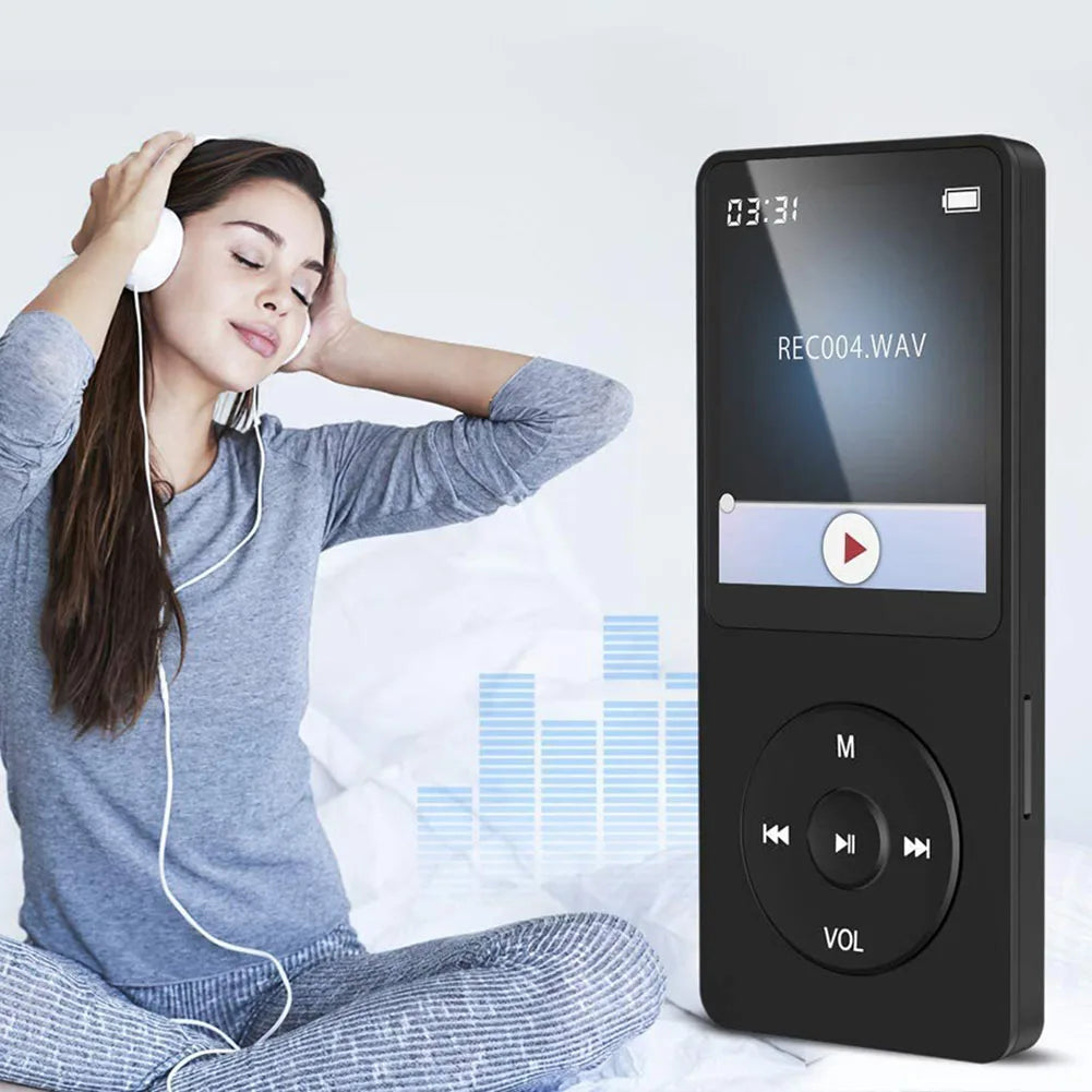 1.8 Inch MP3 MP4 Music Player HiFi Bluetooth 5.4 Student Walkman with FM Alarm Clock E-Book Sports Running Walking Music Play