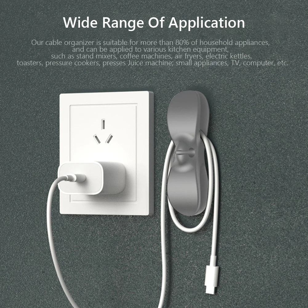 4/9pcs Cable Clips Self-adhesive Rubber Cord Management Clip Practical Electrical Appliances Wire Clamps  for Living Room