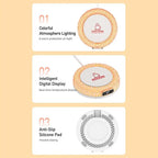 Coffee Cup Warm Heating Pad Constant Temperature Coaster 4 Gear Digital Display Heater for Milk Tea With Colorful Ambient Light