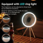 10000mAh Outdoor Camping Ventilator LED Licht Dreibein Tischventilator