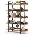 Tribesigns Bookshelf Storage Rack Standing Shelf 5 Tier Industrial Sturdy Bookshelf with Iron Pipe Frame