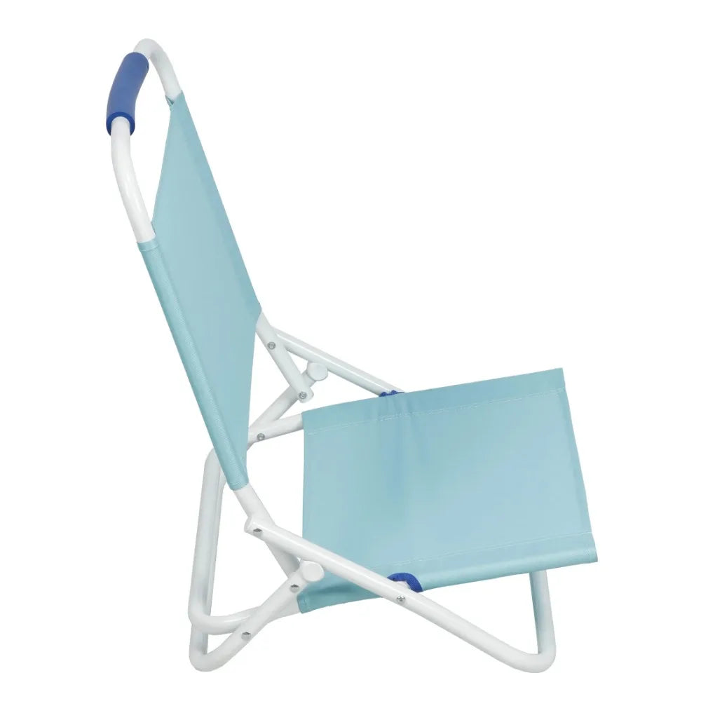 Beach Sand Chair, Teal, Durable Weather Resistant Fabric, Powder-coated steel frame for rust-resistance, Folds flat for storage