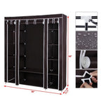 69" Portable Clothes Closet Wardrobe Storage Organizer with Non-Woven Fabric  Quick and Easy to Assemble  Extra Strong