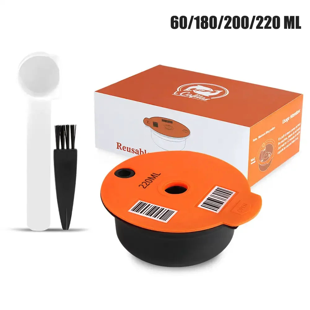Coffee Capsule Pods for Bosch Tassimo Coffee Capsule Reusable Tassimo Pods Refillable Coffee Filters Pod with Silicone Lid Cap