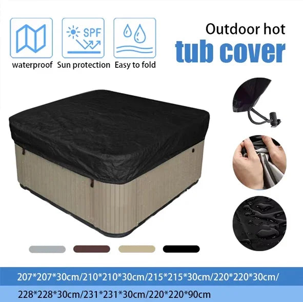 Spa Hot Tub Dust Cover Bathtub Swimming Pool Waterproof Outdoor Falling Leaf Protector Cover Garden Courtyard Anti-UV Protector