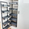 Slim Metal Kitchen  Drawer Metal Box Functional Kitchen Tall Unit Pantry Organizer Soft Close Drawer Storage Basket Plane Type