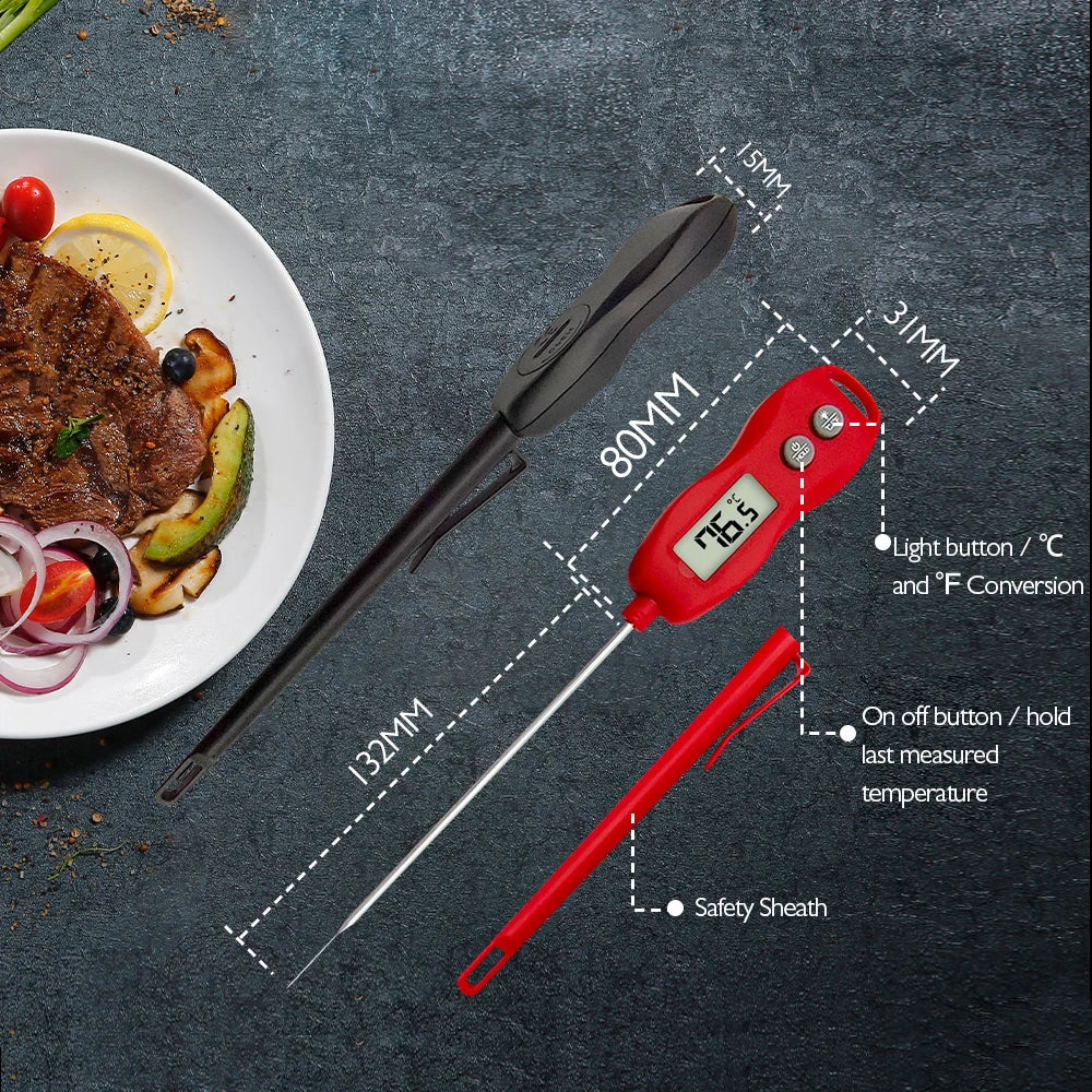 WENMEICE Kitchen Thermometer Digital Backlight Fast Reading Food Thermometer for Meat Cooking Fry Probe BBQ Oven Kitchen Tools