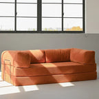 High-end retro corduroy sofa air compression deformable modular sofa suitable for living room comfortable customizable leisure c