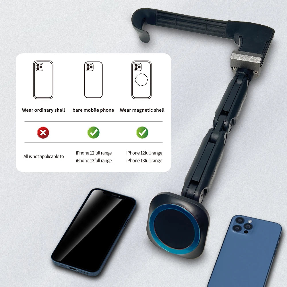For Tesla Model 3 Model Y 2023 Foldable Wireless Magnetic Phone Holder Phone Gripper Car Screen Mount Support Arm Mobile Stand
