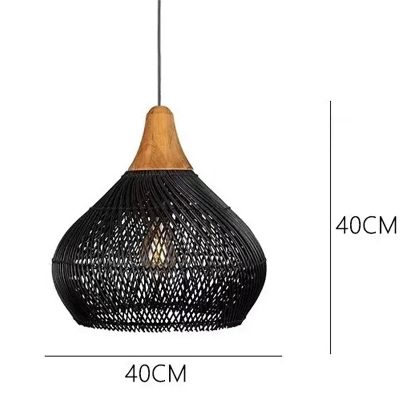 Chinese Retro Handmade Rattan Pendant Light Living Room Hot Pot Restaurant Homestay Zen Decoration Pendant Light