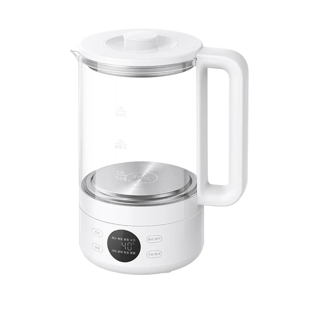 New Xiaomi Mijia Multi functional Health Kettle S1 1.5L 1000W High Borosilicate Glass Body 316L Stainless Steel Heating Plate