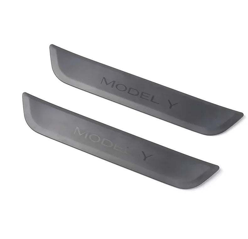 Front & Rear Door Sill Guards For Tesla Model Y ABS Inner Protector Cover Plate Trim Anti-Dirty Bumper Welcome Pedal Kick Pad