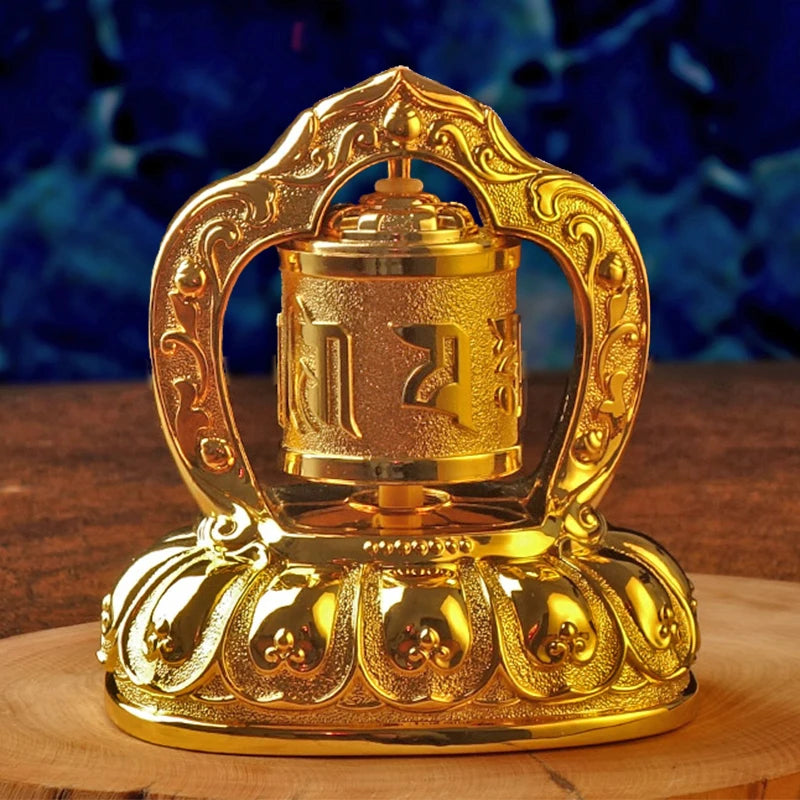 Tibetan Solar Scripture Prayer Wheel Home Decoration Silent Metal Model Sunshine Garden Auspicious Ornaments Business Gift