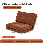 Leisure Corduroy Folding Lazy Sofa Living Room Single Sofa Small-sized Household Cream Style Reclining Foldable Sofa Bed New
