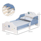 Homcom Bed for Children +3 Years 143X74X59 cm with Blue Star Print