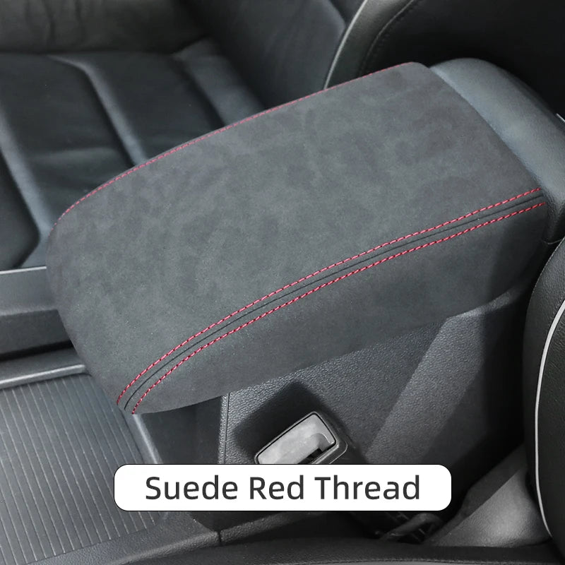 For VW Golf 7 Volkswagen Golf mk7 Accessories Central Control Pad Seat Armrest Box Protective Cover Ultra Fine Fiber Leather